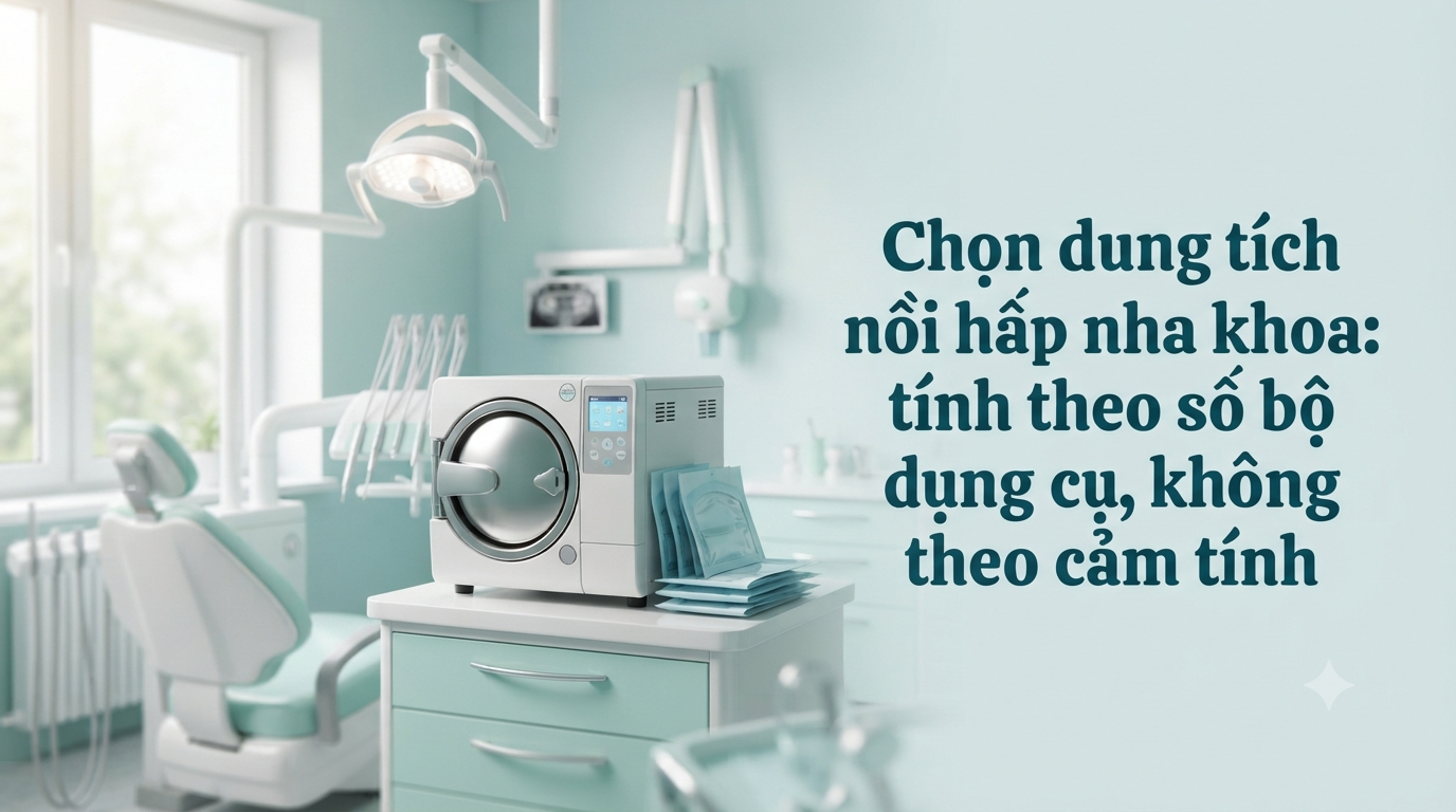 Chọn dung tích nồi hấp nha khoa: tính theo số bộ dụng cụ, không theo cảm tính
